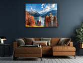 ・"Alps Mountain in Autumn"・Glass Wall Art
